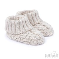 B460-OA: Oatmeal Cotton Knitted Bootees